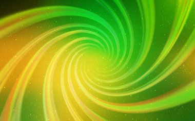 Açık yeşil, sarı vektör desen ile gece gökyüzü yıldız.