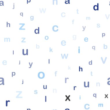 Alfabe işaretleri ile Lacivert vektör dikişsiz arka plan.