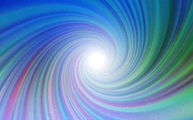 Açık mavi, galaksi yıldızları ile yeşil vektör arka plan.