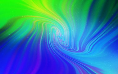 Açık mavi, astronomik yıldızlar ile yeşil vektör arka plan.