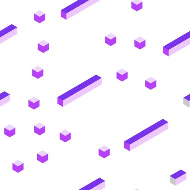 Açık Pembe vektör dikişsiz, kare stilde izometrik desen.