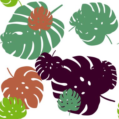 Koyu Çok renkli vektör yaprakları ile dikişsiz zarif duvar kağıdı.