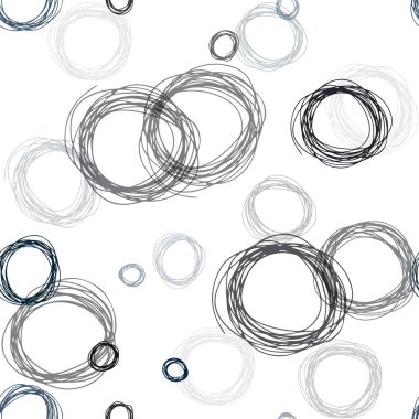 Küreler ile Koyu Mavi vektör dikişsiz desen.