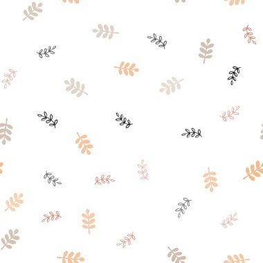 Açık Pembe, Sarı vektör kesintisiz karalama deseni yaprakları ile.