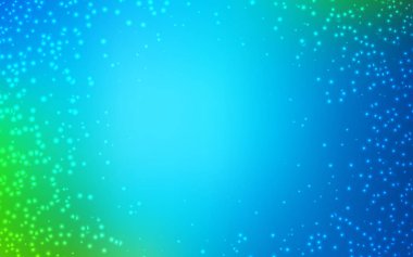Açık mavi, yeşil vektör şablonu ile uzay yıldızları.