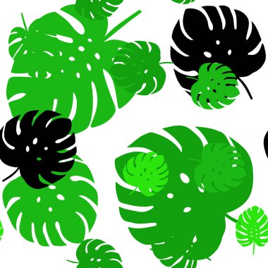 Açık Yeşil vektör yaprakları ile dikişsiz zarif duvar kağıdı.