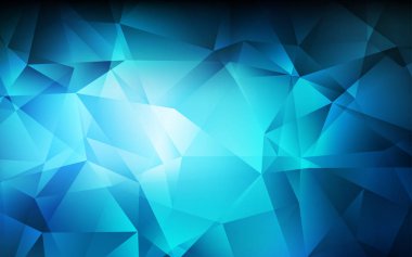 Koyu mavi vektör soyut poligonal şablonu.