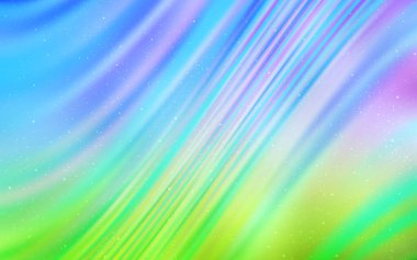 Açık mavi, kozmik yıldızlar ile yeşil vektör düzeni.