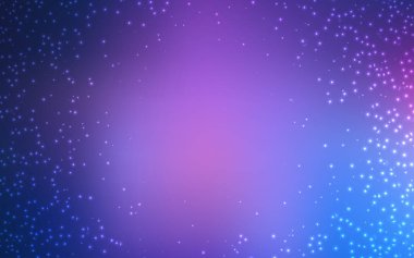Açık Pembe, Astronomik yıldızlarla mavi vektör arka plan.