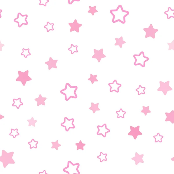 ライトピンク、イエローベクトルは、色付きの星とシームレスな背景. — ストックベクタ
