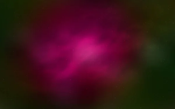 Rose foncé, fond vectoriel vert avec étoiles de galaxie . — Image vectorielle