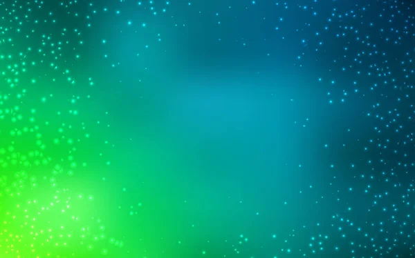 Ljusblå, grön vektor bakgrund med astronomiska stjärnor. — Stock vektor