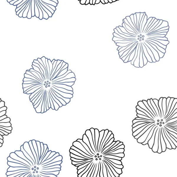 Dunkelblauer Vektor nahtloses abstraktes Design mit Blumen. — Stockvektor