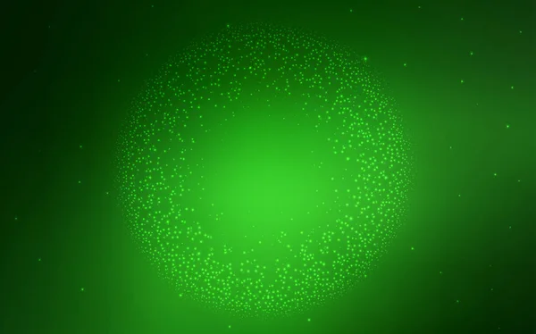 Textura vectorial verde claro con estrellas de Vía Láctea . — Vector de stock