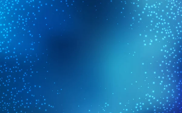 Diseño vectorial de luz azul con estrellas cósmicas . — Vector de stock