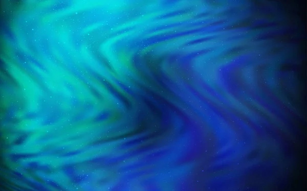 Bleu foncé, agencement vectoriel vert avec étoiles cosmiques . — Image vectorielle