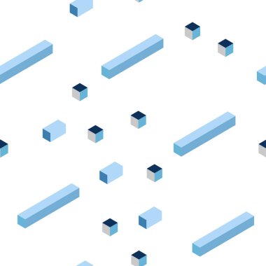 Açık Mavi vektör sorunsuz, çizgiler, dikdörtgenler ile izometrik düzen.
