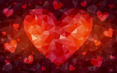 Kalpli koyu kırmızı vektör arka plan.