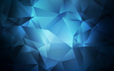 Koyu mavi vektör poligonal arka plan.