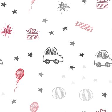 Açık Pembe, Karnaval tarzında Kırmızı vektör sorunsuz şablon.