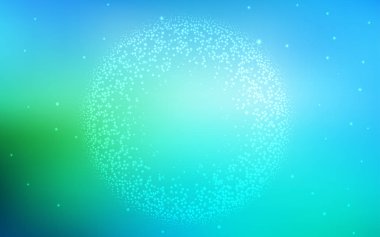 Açık mavi, yeşil vektör şablonu ile uzay yıldızları.