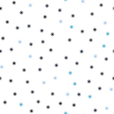 Renkli kar taneleri ile Koyu Mavi vektör dikişsiz doku.
