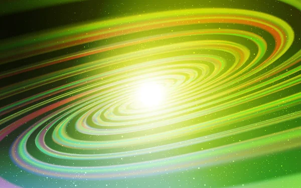 Modèle vectoriel vert clair, jaune avec étoiles spatiales . — Image vectorielle