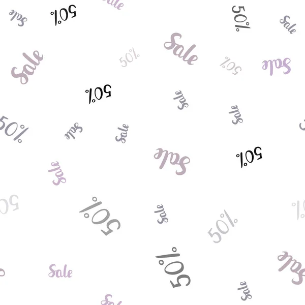 Light Pink, Green vector seamless texture with selling prices 50 %. — 스톡 벡터