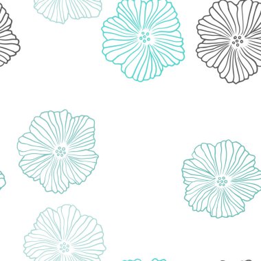 Açık Mavi, Yeşil vektör çiçeklerle kesintisiz doğal zemin.