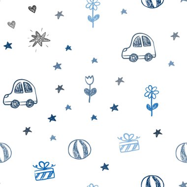 Xmas öznitelikleri ile Koyu Mavi vektör dikişsiz arka plan.