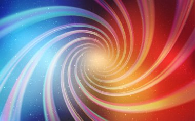 Açık mavi, galaksi yıldızları ile kırmızı vektör arka plan.