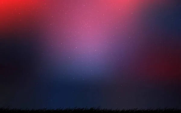 Merah muda gelap, latar belakang vektor biru dengan bintang galaksi . - Stok Vektor