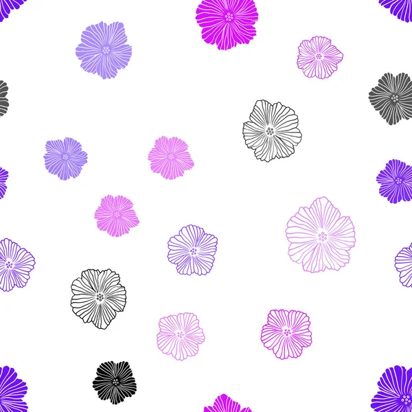 Rose clair, Bleu vecteur design abstrait sans couture avec des fleurs . — Image vectorielle