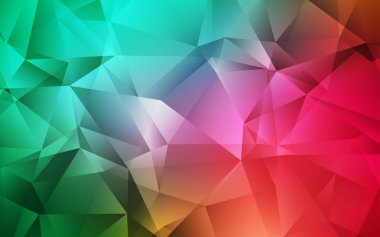 Açık Yeşil, Kırmızı vektör üçgen mozaik şablonu.