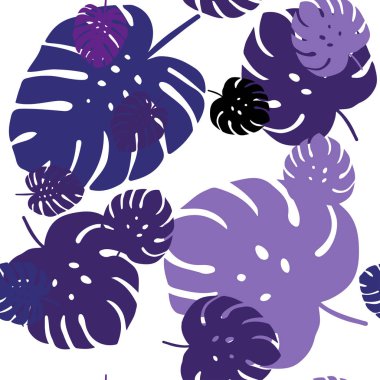 Koyu Mor, Pembe vektör yapraklar ile kesintisiz soyut zemin.