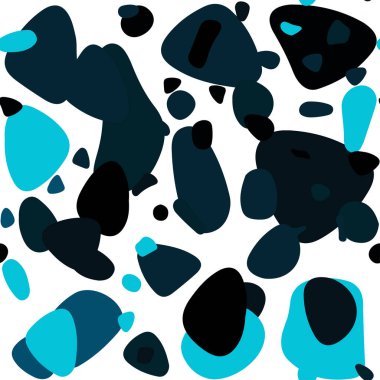 Disklerle koyu mavi vektör dikişsiz doku.