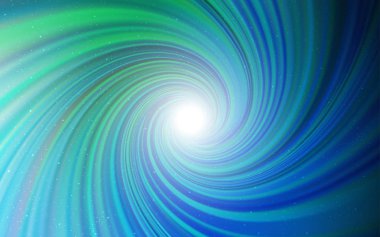 Açık mavi, kozmik yıldızlar ile yeşil vektör düzeni.