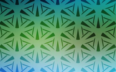 Açık Mavi, kristalli yeşil vektör şablonu, üçgenler.