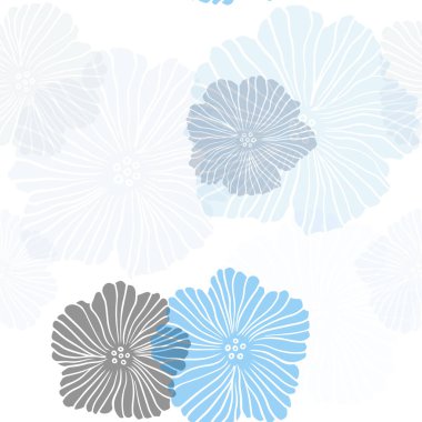 Çiçeklerle Açık Mavi vektör sorunsuz doğal sanat.