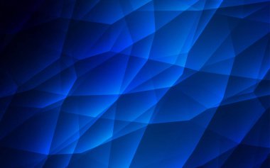 Kristalleri ve üçgenleri olan koyu mavi vektör şablonu.