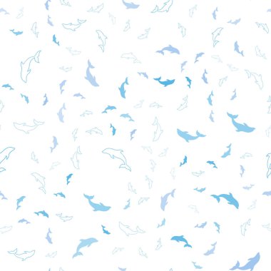 Açık Mavi, Yunuslar ile Yeşil vektör dikişsiz doku.