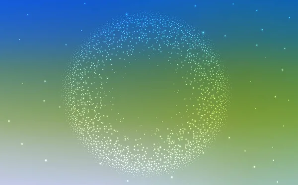 Azul claro, textura vectorial verde con estrellas de la Vía Láctea . — Vector de stock