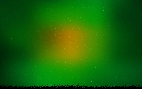 Verde Oscuro, Diseño vectorial amarillo con estrellas cósmicas . — Archivo Imágenes Vectoriales