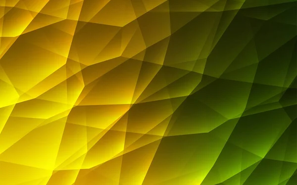 Modèle vectoriel vert foncé, jaune avec cristaux, triangles. — Image vectorielle