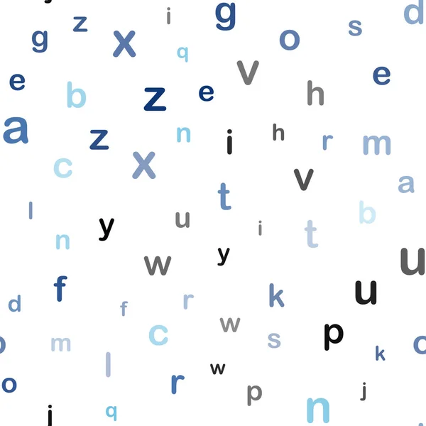 Fond sans couture vecteur bleu foncé avec des signes d'alphabet . — Image vectorielle
