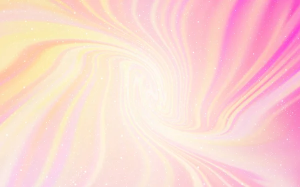Rosa claro, fondo vector amarillo con estrellas de galaxias . — Vector de stock