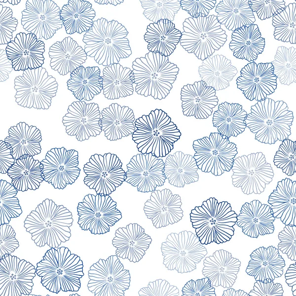 Çiçeklerle Lacivert vektör sorunsuz soyut tasarım.