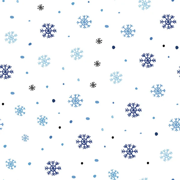 Plantilla sin costura de vector azul claro con copos de nieve de hielo . — Vector de stock