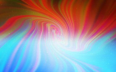 Açık mavi, galaksi yıldızları ile kırmızı vektör arka plan.