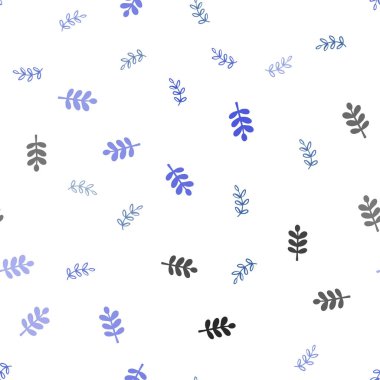 Yaprakları ile Açık Mavi vektör sorunsuz soyut tasarım.